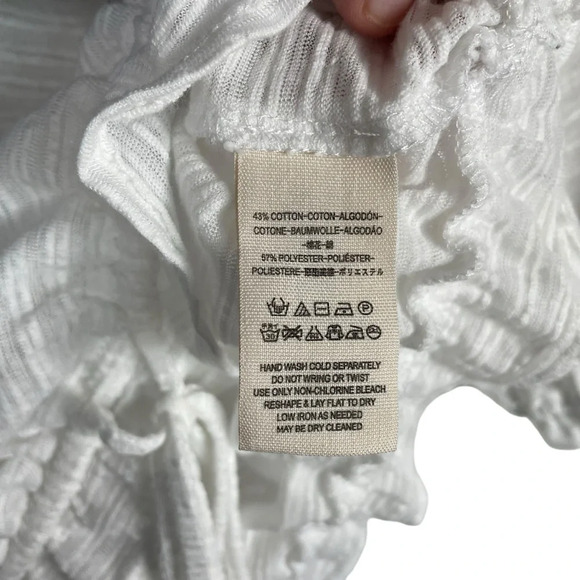 Free People Dorothy Puff Sleeve Peasant Blouse in White Size M - Picture 6 of 12